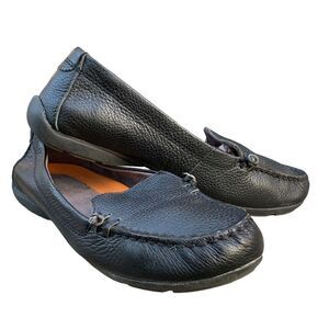 Eddie Bauer women’s 6.5 Black Leather Comfort Loafers Shoes Moccasins 6.5
